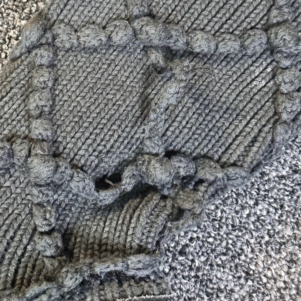 UGG Australia Lattice Cardy Charcoal Grey Knit Tall‎ Boots 5879 Womens 8